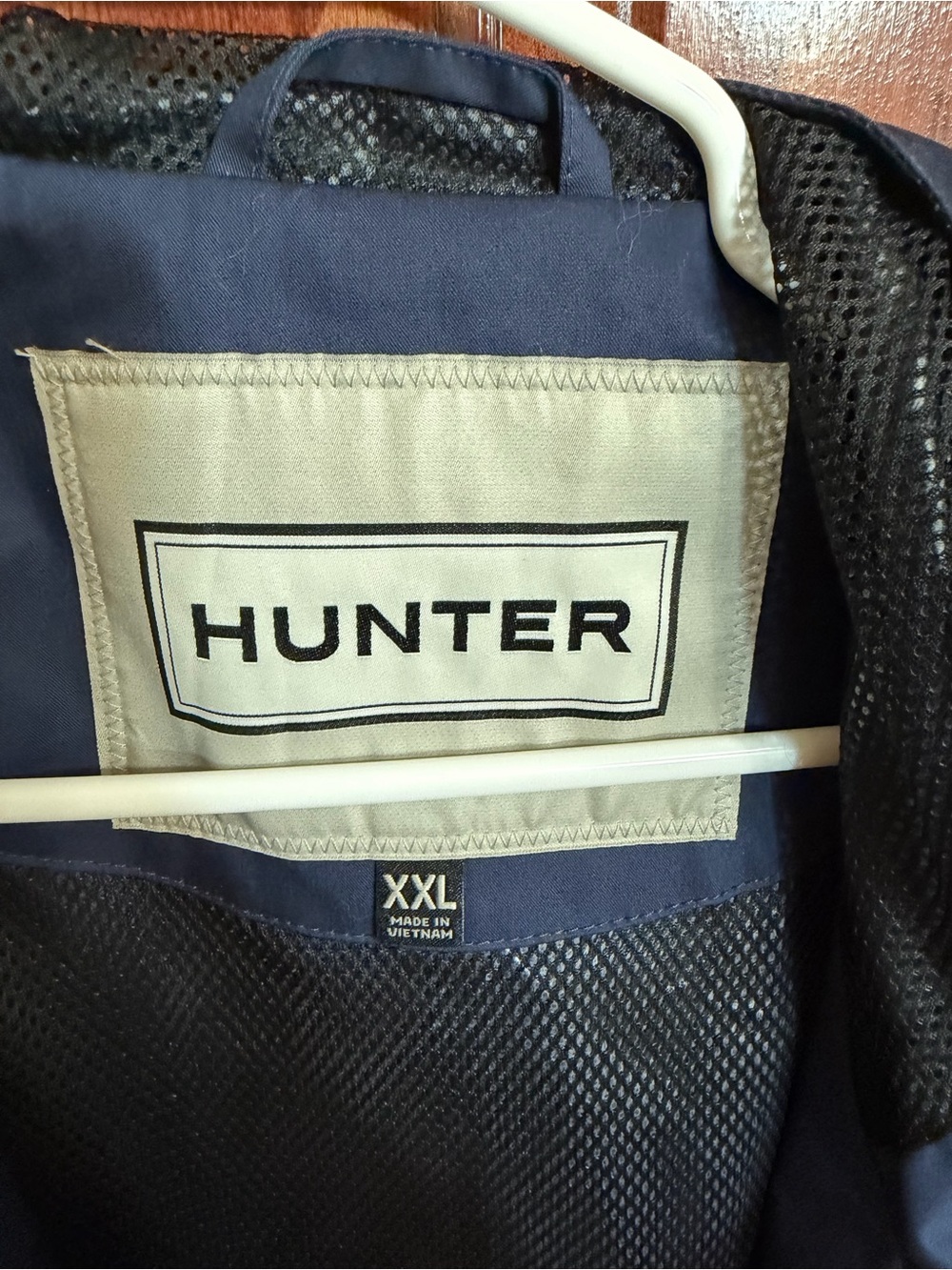NWT Hunter Water Resistant Cotton Smock Rain Jacket Navy Blue XXL Hooded Women’s - Picture 3 of 8